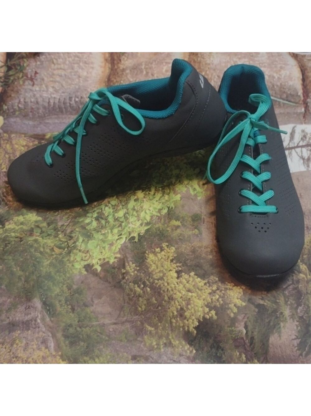 LOUIS garneau gray teal opal cycling shoes size 6.5